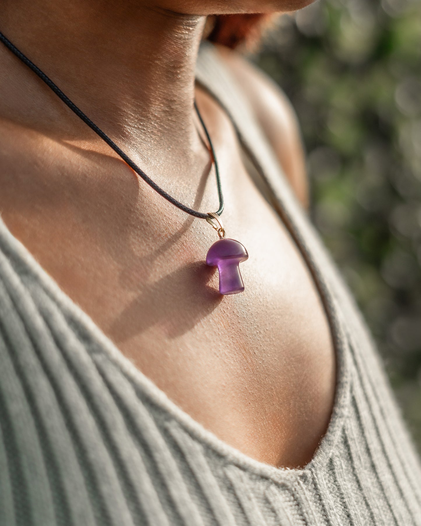 Amethyst Mushroom Necklace