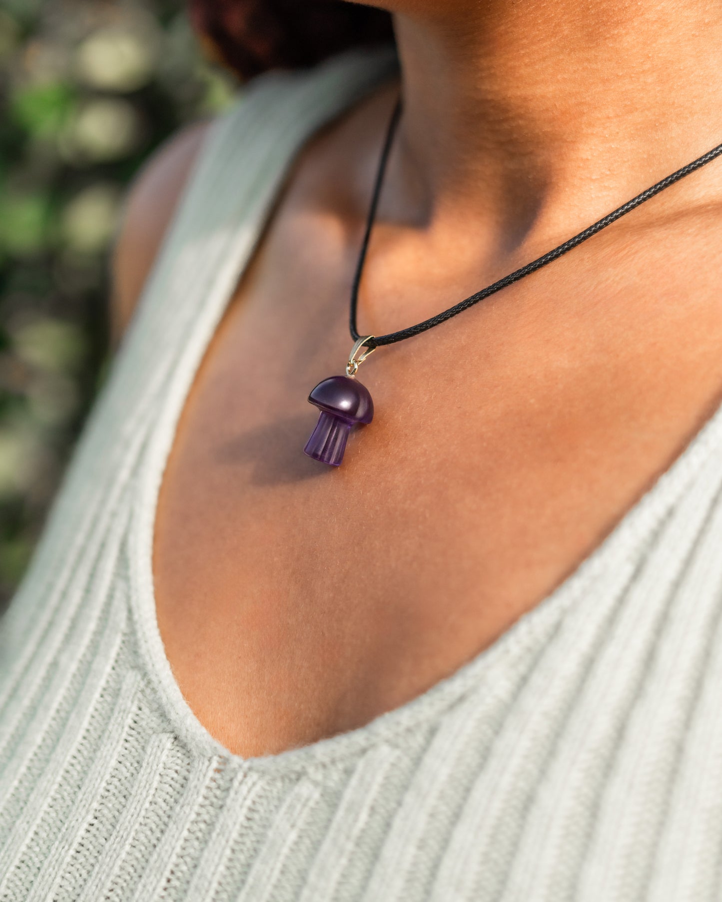 Amethyst Mushroom Necklace